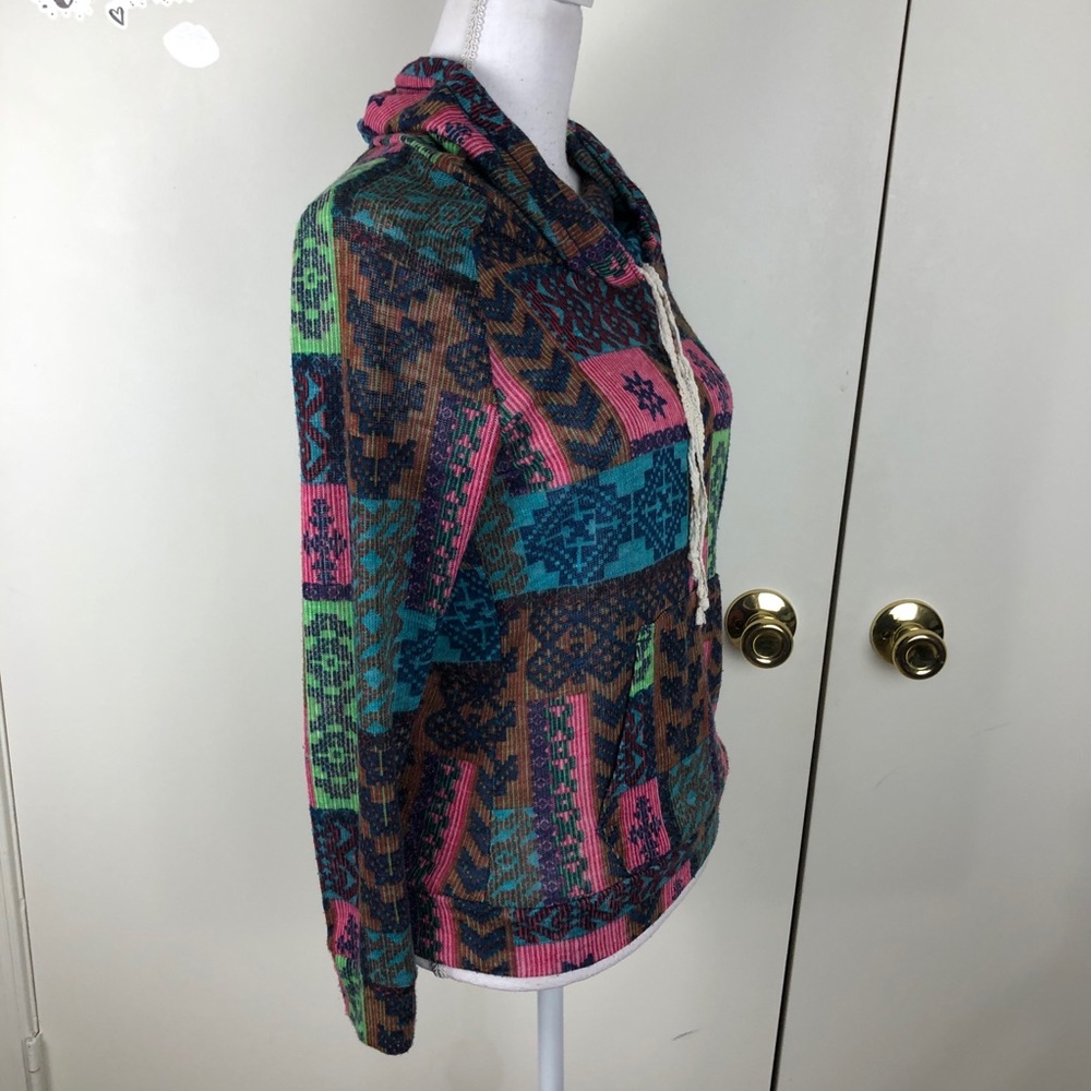 Self Esteem Cowl Neck Patch Aztec Design Sweater - image 5